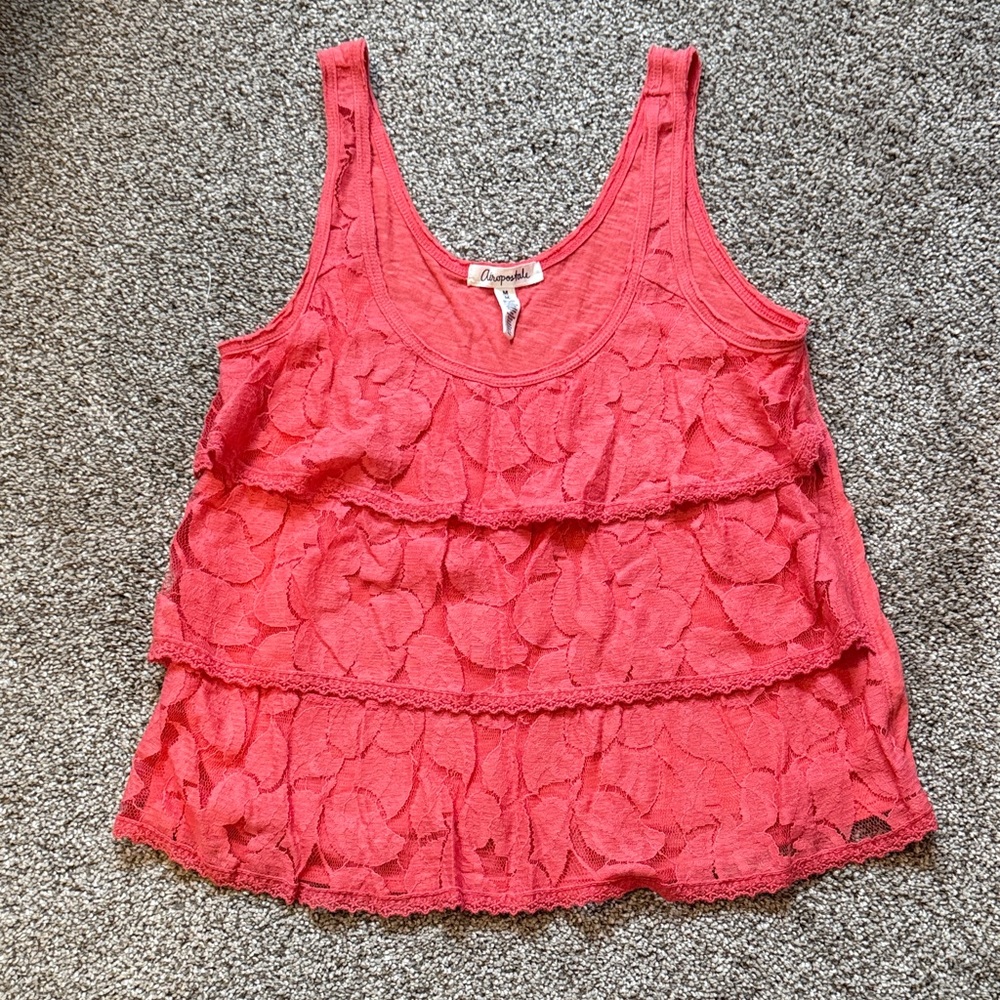 Women's Coral Lace Tank Top